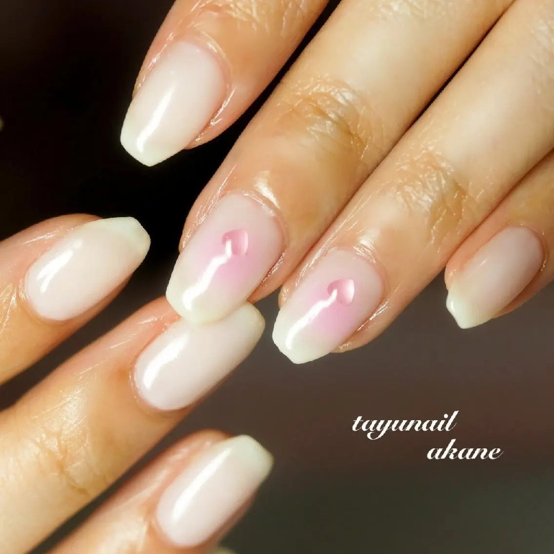 ネイル ブルー チークネイル ジェルネイル パラジェル ピンク ネイルサロン 【たゆnail】のネイルデザイン