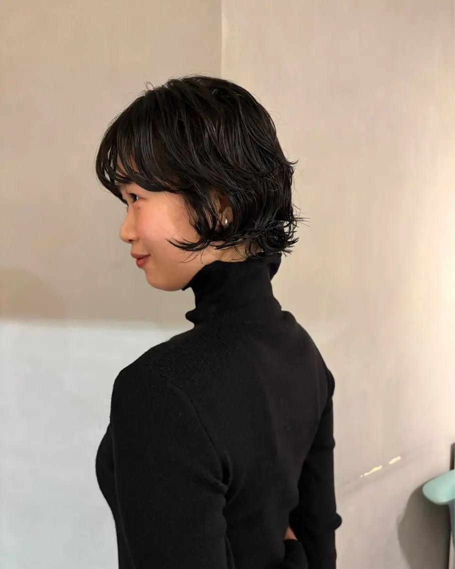 ショート パーマ カット パーマ 大阪|似合わせパーマ ヤマシタミウ🌀のヘアスタイル