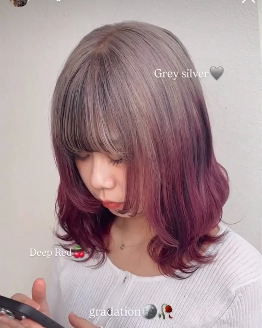 セミロング カラー ヘアカラー ハイトーン、カラー 特化⟡.·すわ☁️のヘアスタイル