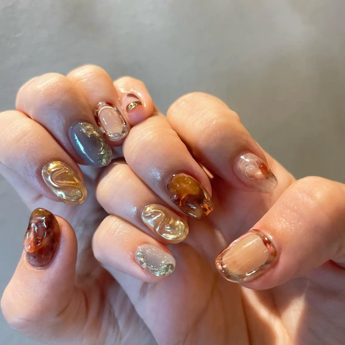 ネイル ブラウン ハンドネイル anna padoのネイルデザイン
