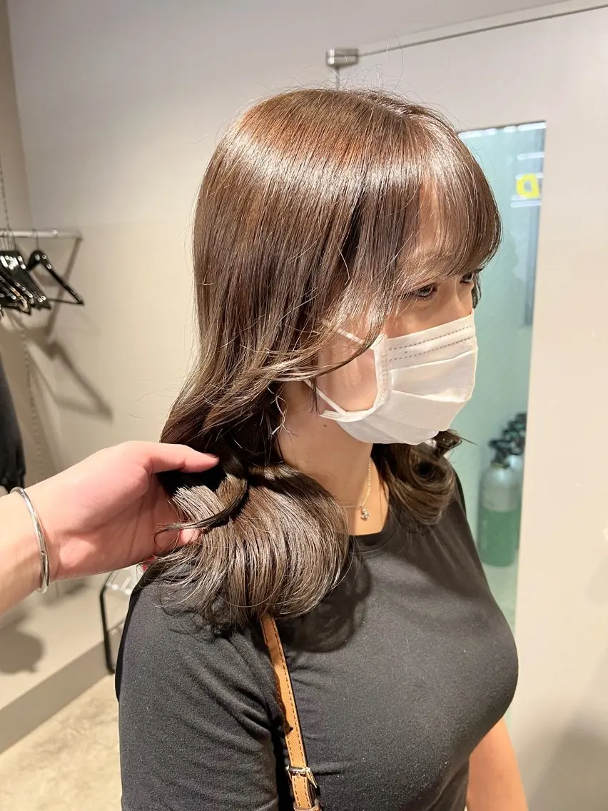 セミロング カラー パーマ ヘアアレンジ メンズ 上品＆韓国風 🥀海心🥀のヘアスタイル