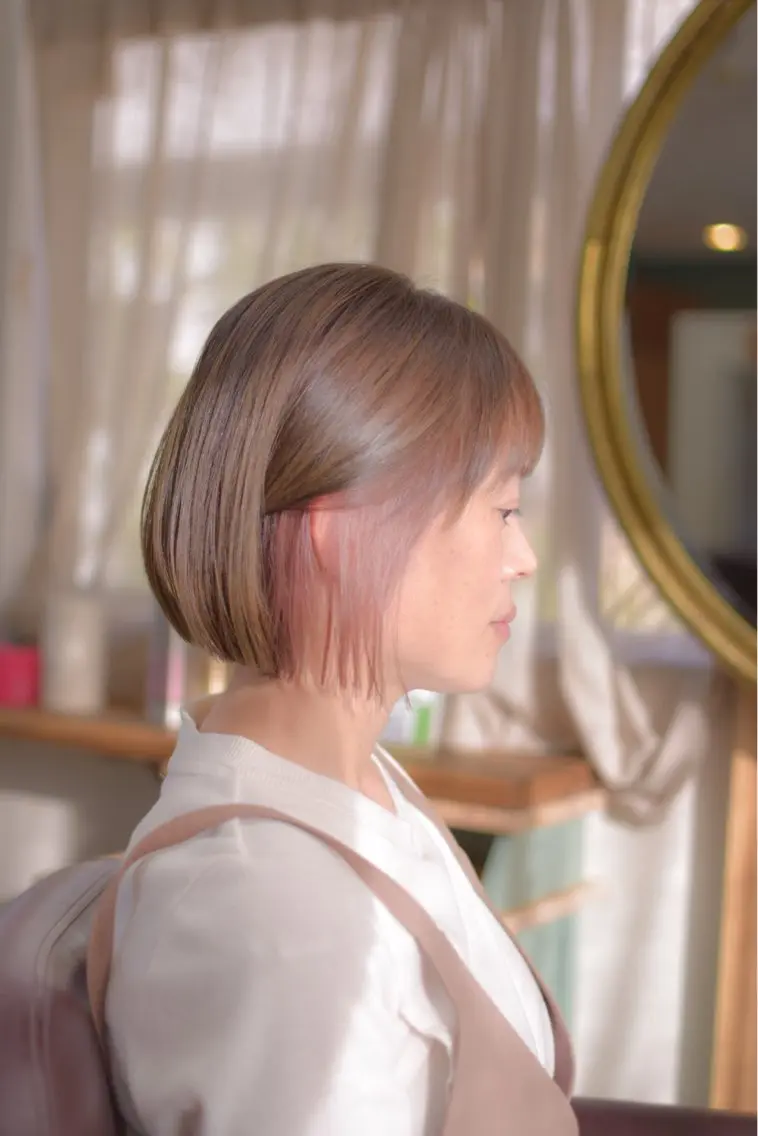 ミディアム カラー インナーカラー 小顔ショートヘア♪ TAKUMIのヘアスタイル