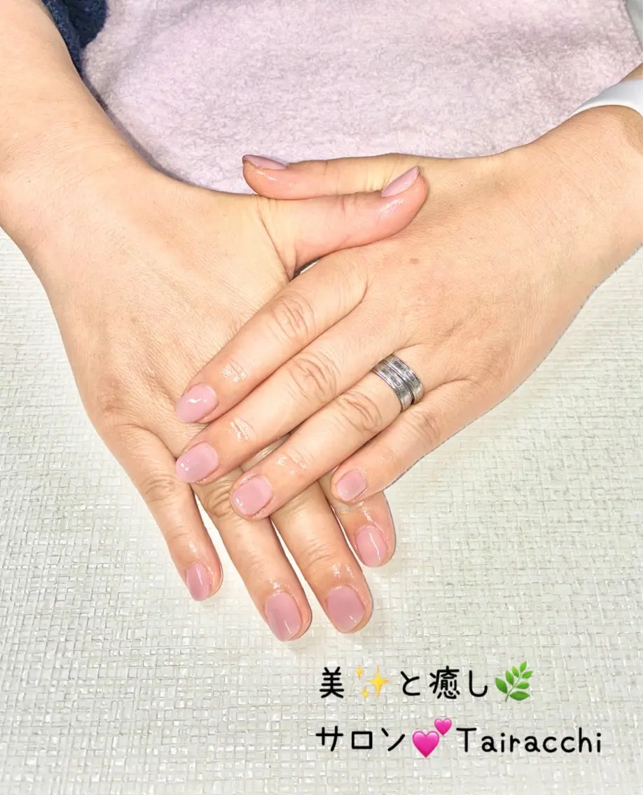 ネイル ピンク ピンクベージュ ショートネイル ハンドネイル Tairacchi タイラッチのエステ・リラクイメージ