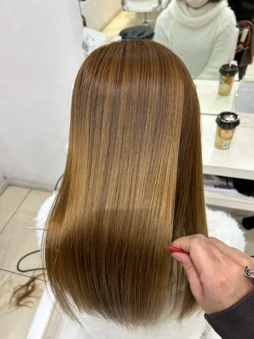 ロング カット ヘアカラー トリートメント 【髪質改善カラー】 瀧田嵐士🇰🇷のヘアスタイル