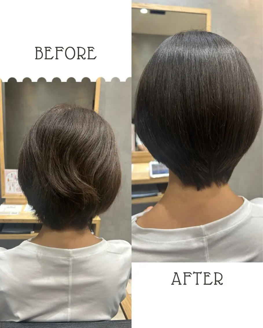 ショート カラー 髪質改善 トリートメント 心斎橋🤍inity KIKOのヘアスタイル