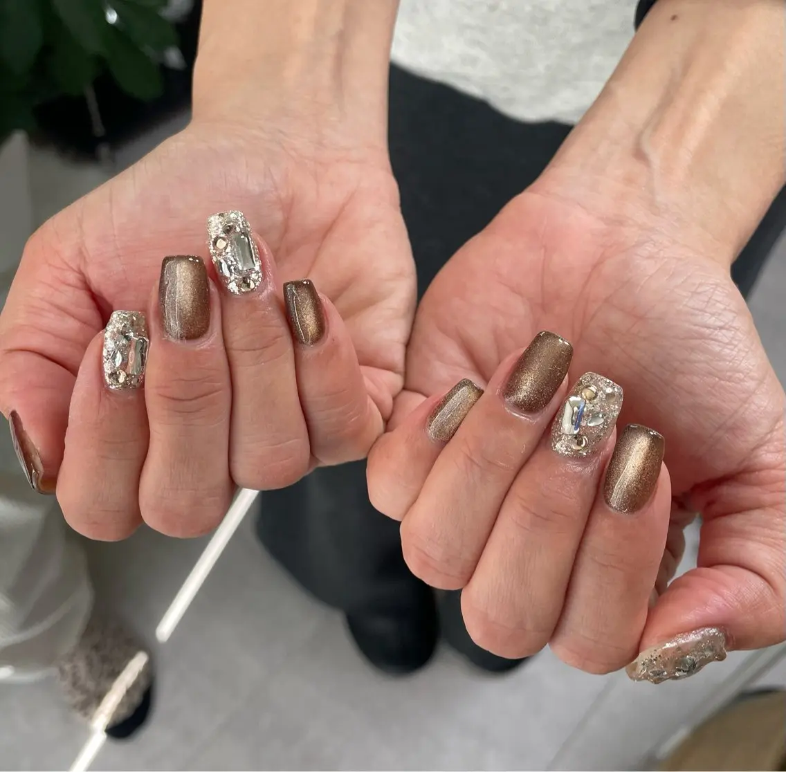 ネイル アートネイル キラキラネイル RISA joie nailのネイルデザイン