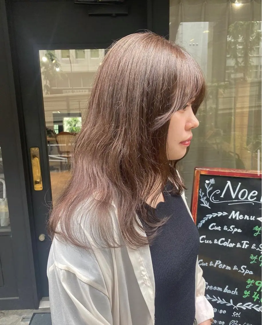 ロング カラー グレージュ ヘアカラー ヘッドスパ ✨レディースカット モデル募集✨イブキのヘアスタイル