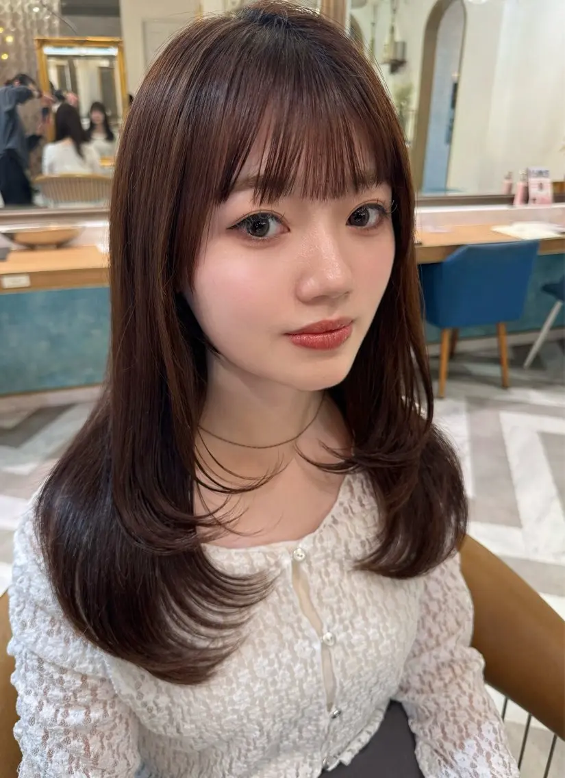 ロング カラー カット ヘアカラー トリートメント レイヤーカット /透明感カラー西田のヘアスタイル