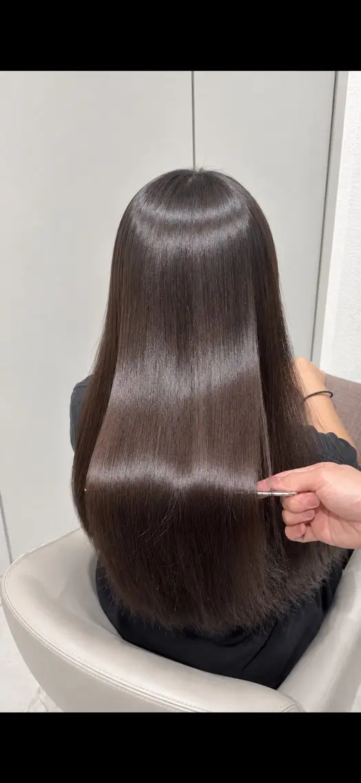 ロング カット 縮毛矯正 ヘッドスパ 髪質改善　縮毛矯正 艶ボブ／銀座／あおのヘアスタイル
