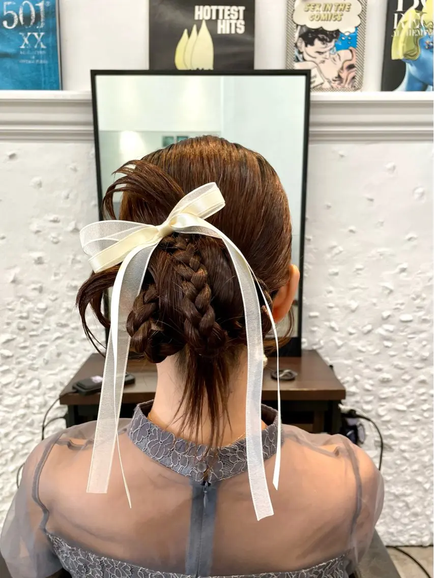ミディアム ヘアアレンジ 髪質改善/縮毛矯正/ 透明感🩵NANAのヘアスタイル