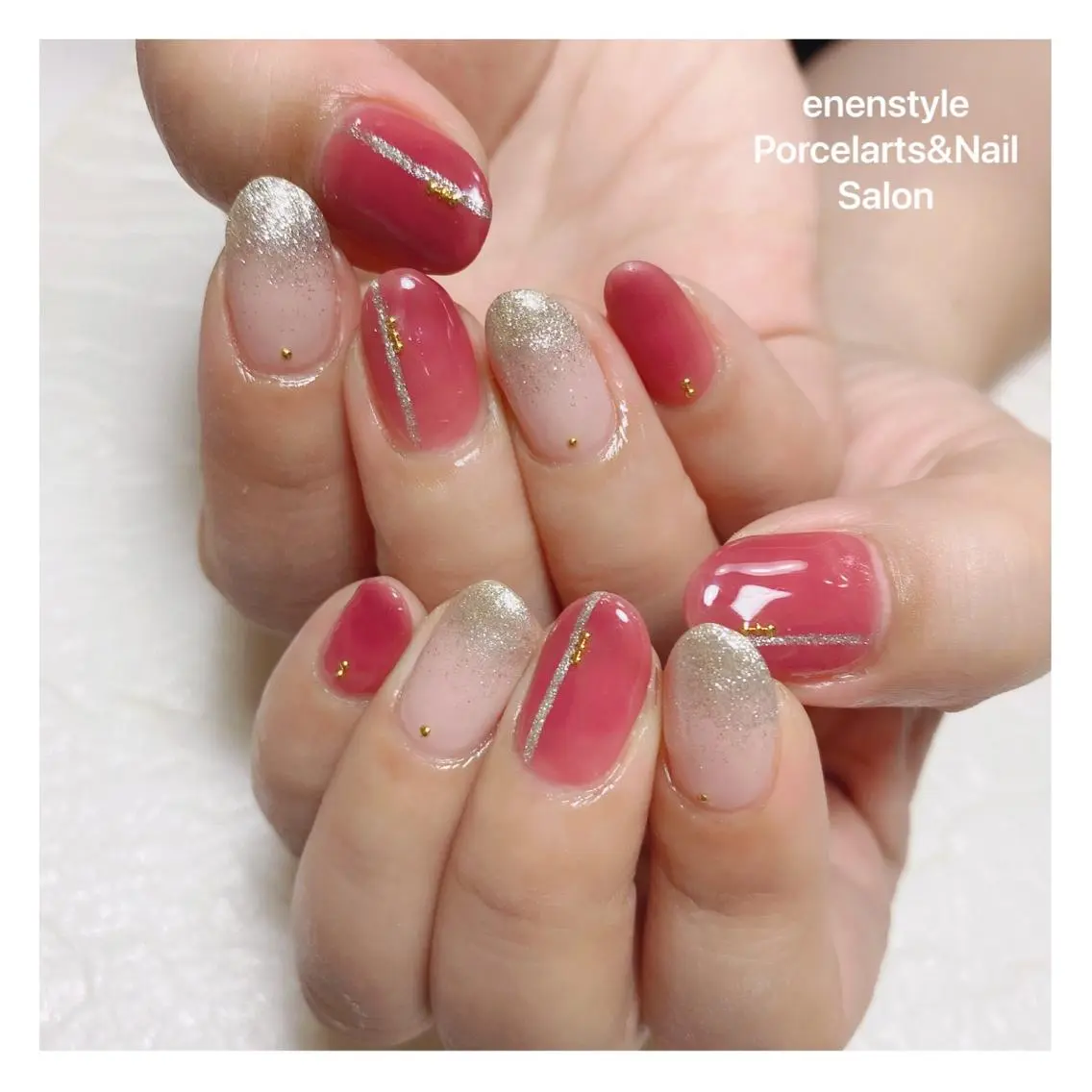 ミディアム ネイル 🐾enen style 🐾のネイルデザイン