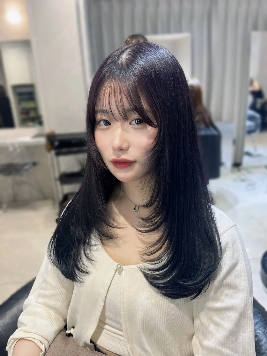 前髪ストレート/縮毛+透明感カラー+2stepトリートメント🪄✨の写真