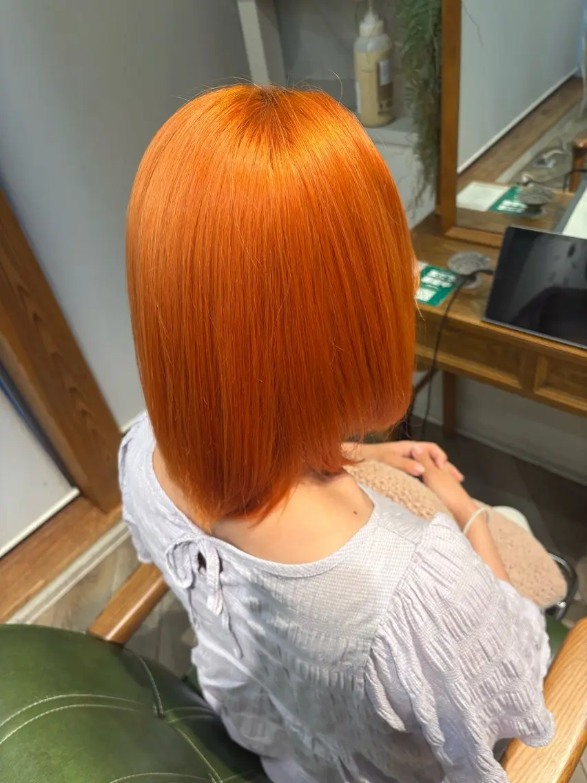 ミディアム カラー ヘアカラー トリートメント 鮫島海斗☆レイヤー☆ ケアブリーチのヘアスタイル