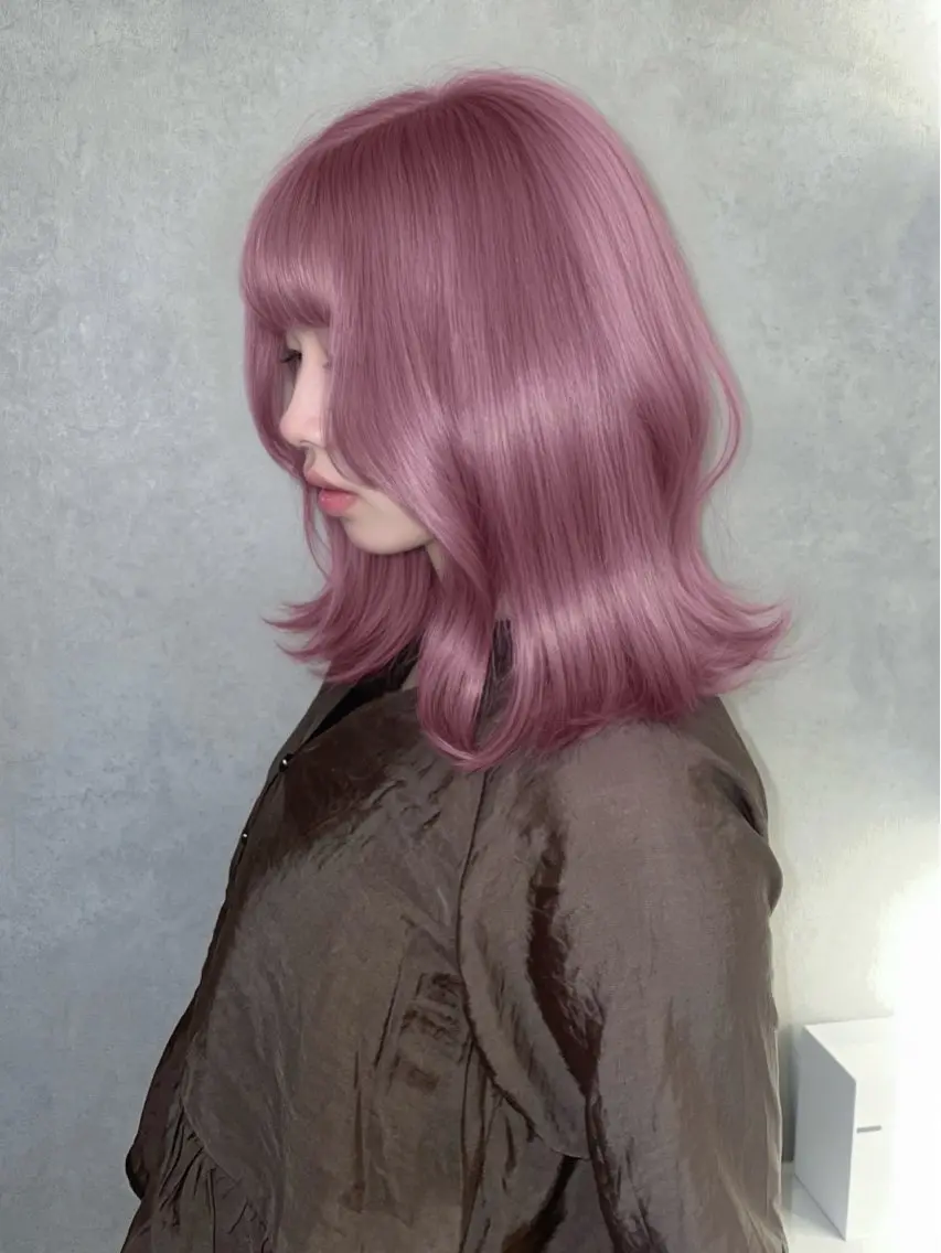 ミディアム ヘアカラー ミルクティー/韓国ヘ アHaruka🎀のヘアスタイル