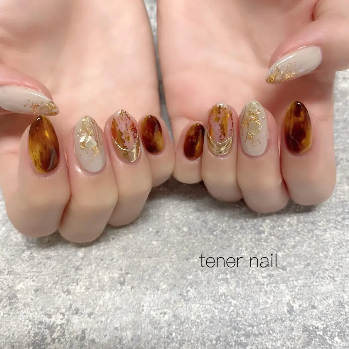 ネイル べっ甲ネイル テネルネイル tener nailのネイルデザイン