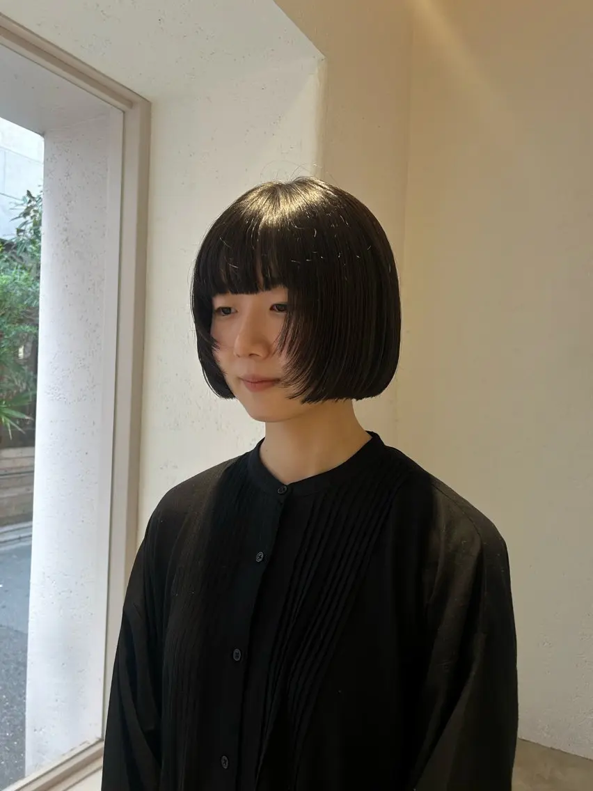 ショート ボブ 顔周りカット レイヤーカット iwami rena /Nary河原町のヘアスタイル