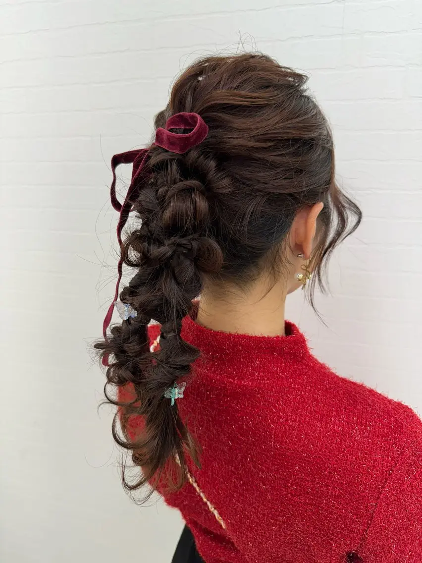 セミロング デート ヘアセット 艶髪/ブリーチなし Wカラー🌺yuiのヘアスタイル