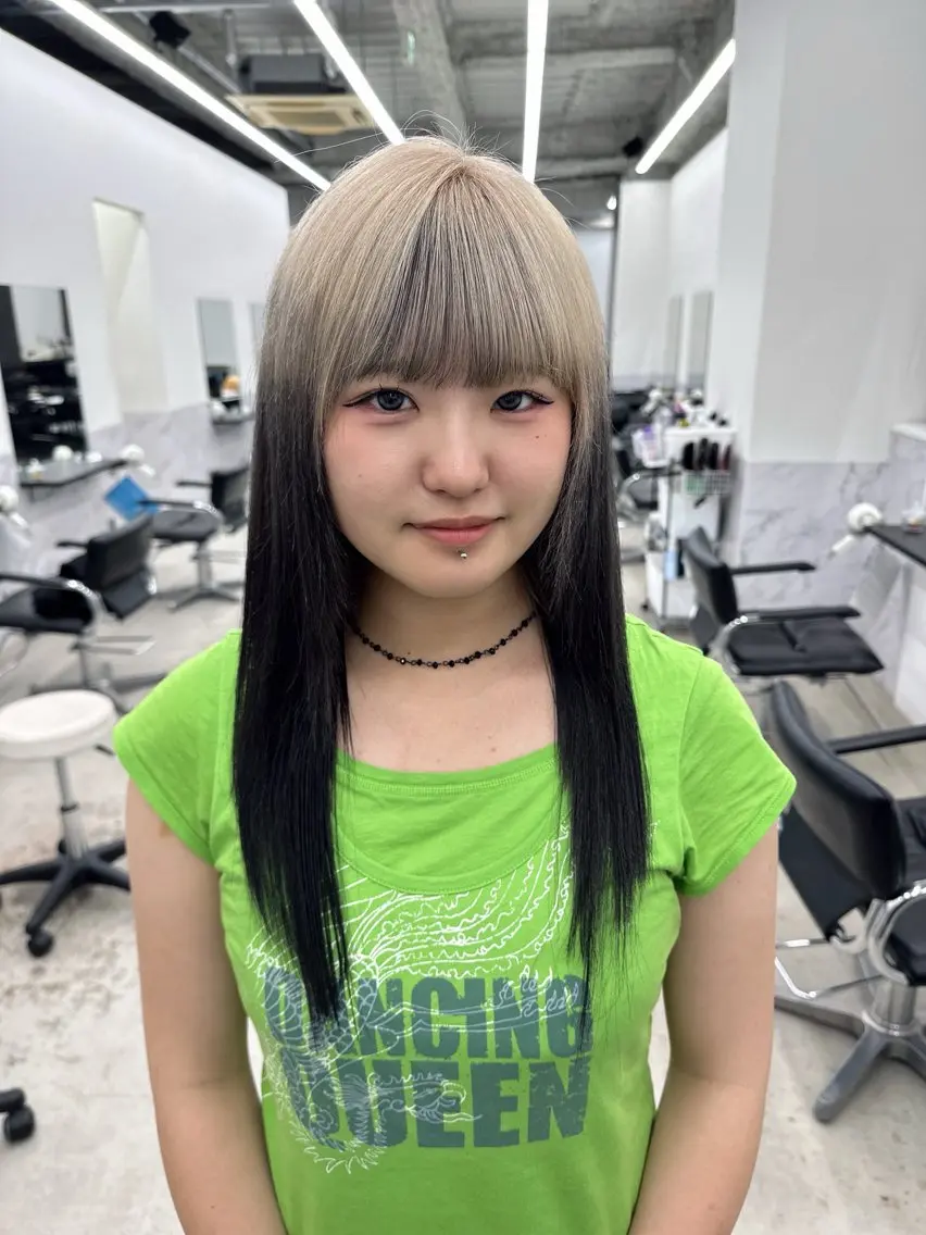 ロング カラー ブリーチ ケアブリーチ ロング トリートメント ヘアカラー ブリーチ/ハイトーン 名古屋栄/SHIONのヘアスタイル