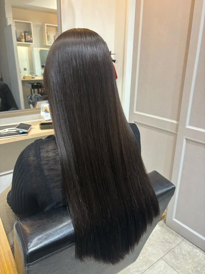 ロング 髪質改善 カット 縮毛矯正 トリートメント 南雲 由麻のヘアスタイル