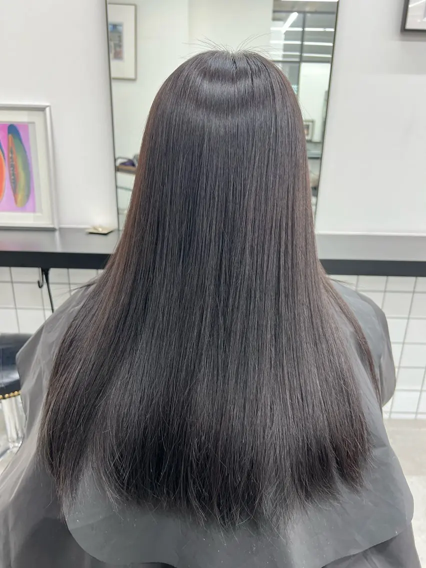 ロング カラー 黒髪 透明感カラー ナチュラルブラック 髪質改善 トリートメント 🌷︎あすか🌷 JILLSTUDIOのヘアスタイル