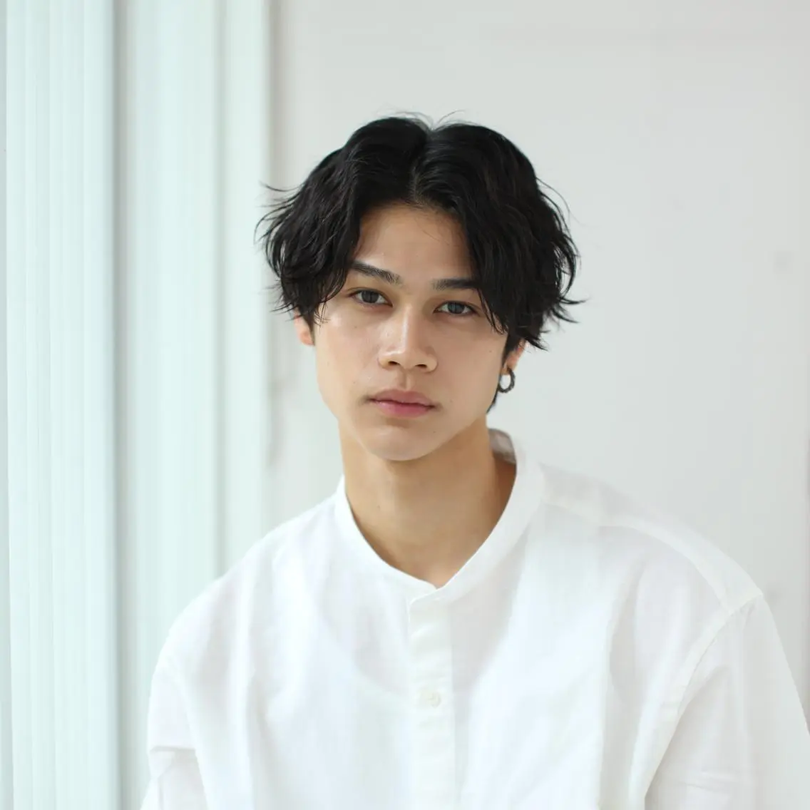 ショート パーマ メンズ センターパート メンズパーマ ツーブロック 宗像 あすかのヘアスタイル