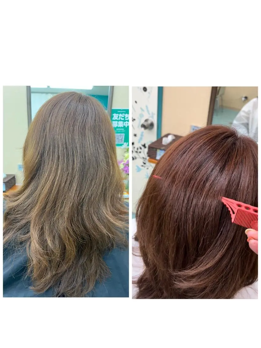 初回 ハホニコトリートメント ケアプロ付 カラーリング&カット、ブロー付 ☆ショート、ミディアムの写真