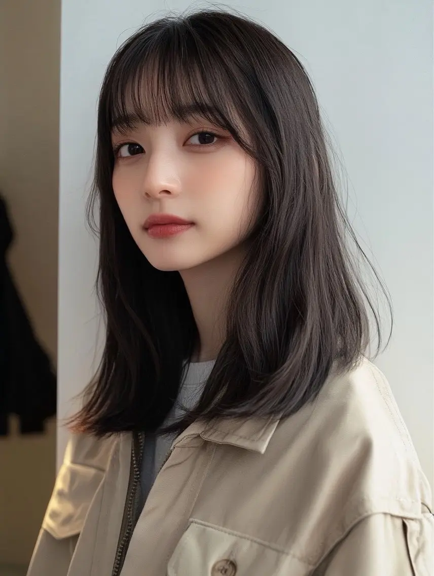 ミディアム カット ヘアカラー トリートメント 桑田 新菜のヘアスタイル