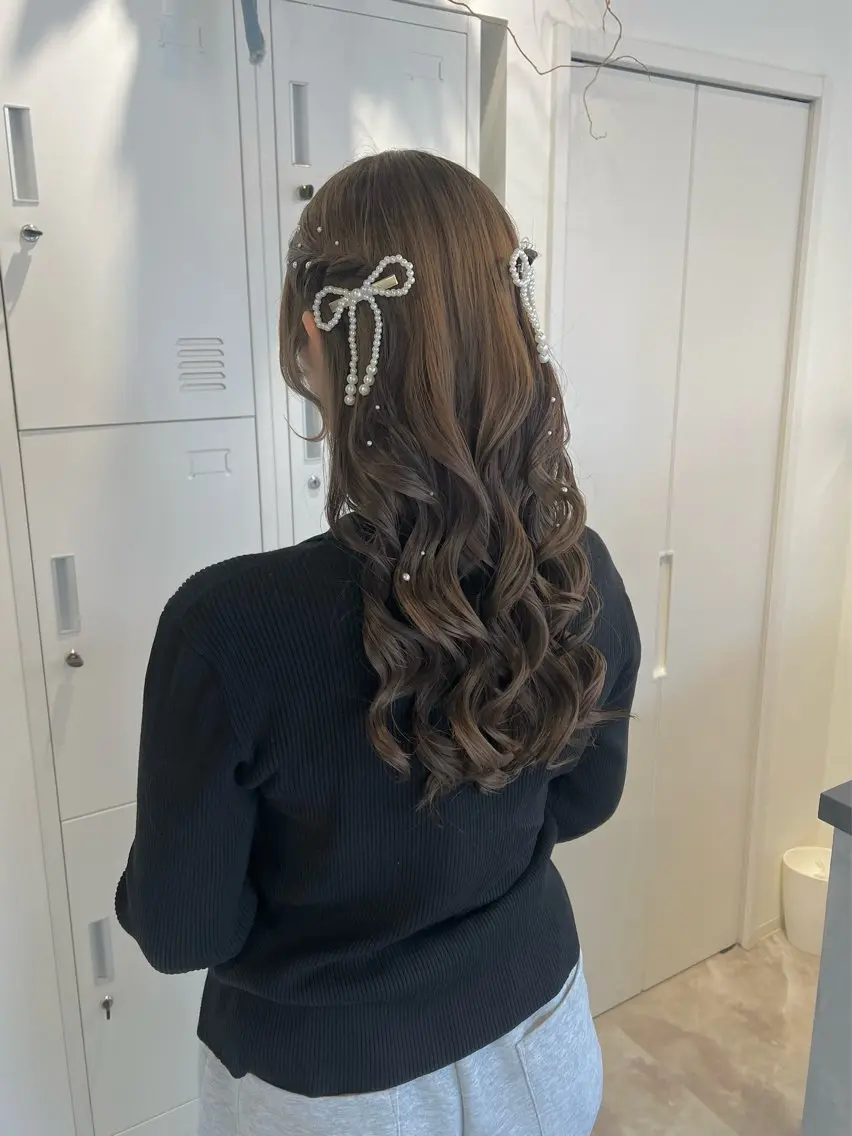 ロング ヘアアレンジ ヘアセット 黒阪 なみのヘアスタイル