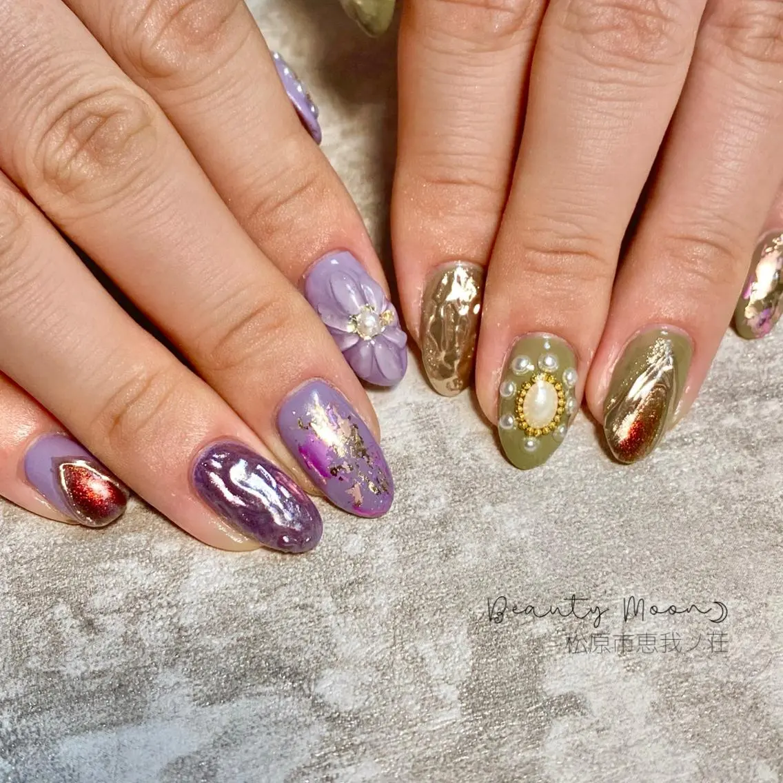 ネイル アートネイル ジェルネイル ハート 持ち込み パラジェル beauty ☪︎moonのネイルデザイン