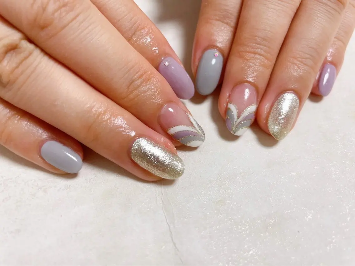 ネイル オーロラネイル フラワーネイル フットネイル フレンチネイル ジェルネイル mogunail &blowのネイルデザイン