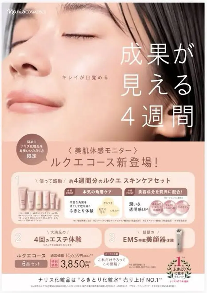 １ヶ月間のスキンケアモニターの写真