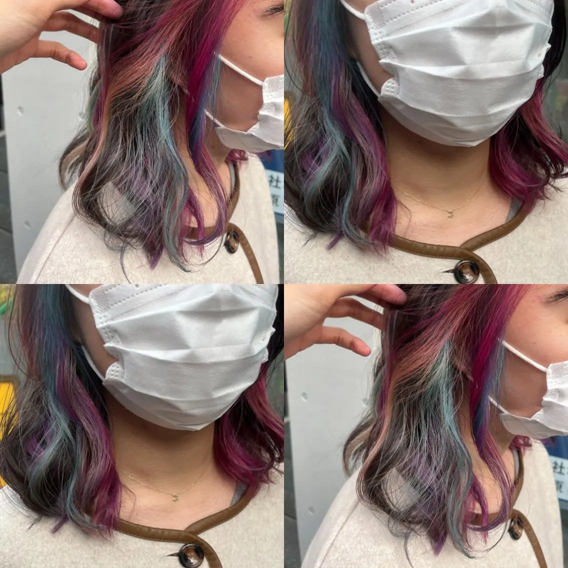 ミディアム カラー イヤリングカラー ユニコーンカラー カット ヘアカラー トリートメント 原宿サロン代表 デザインカラー伊藤卓のヘアスタイル