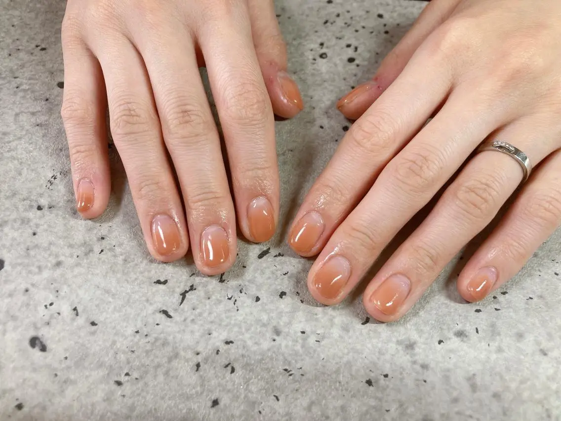 ネイル オレンジ kikinail 溝の口のネイルデザイン