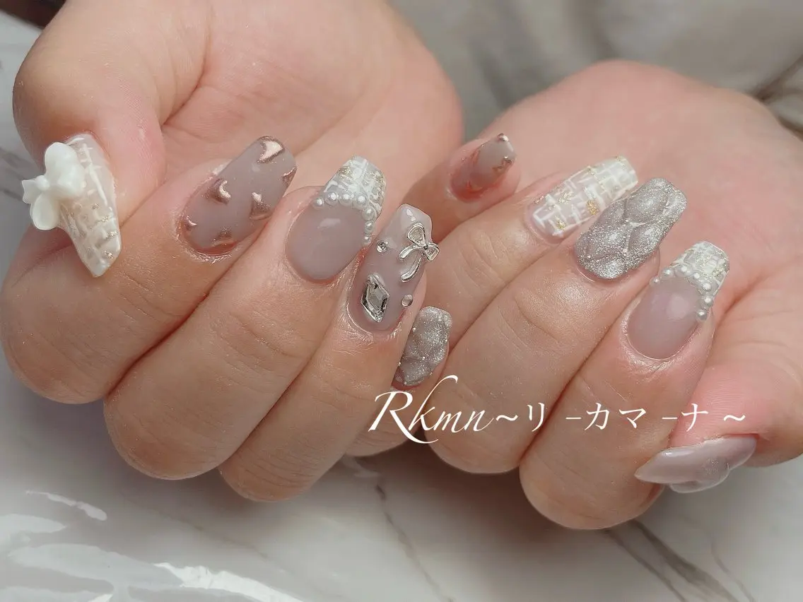 ネイル アートネイル 春ネイル ハンドネイル フットネイル ハンドケア Rkmn ~リ-カマ-ナ~のネイルデザイン