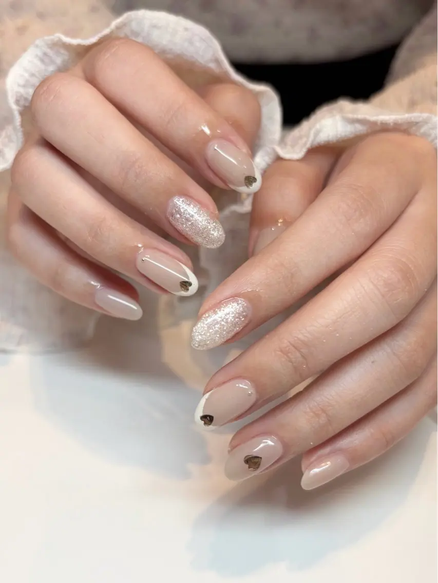 ネイル フラッシュネイル フレンチネイル ハート 🌟Nailist Ako🌟のネイルデザイン