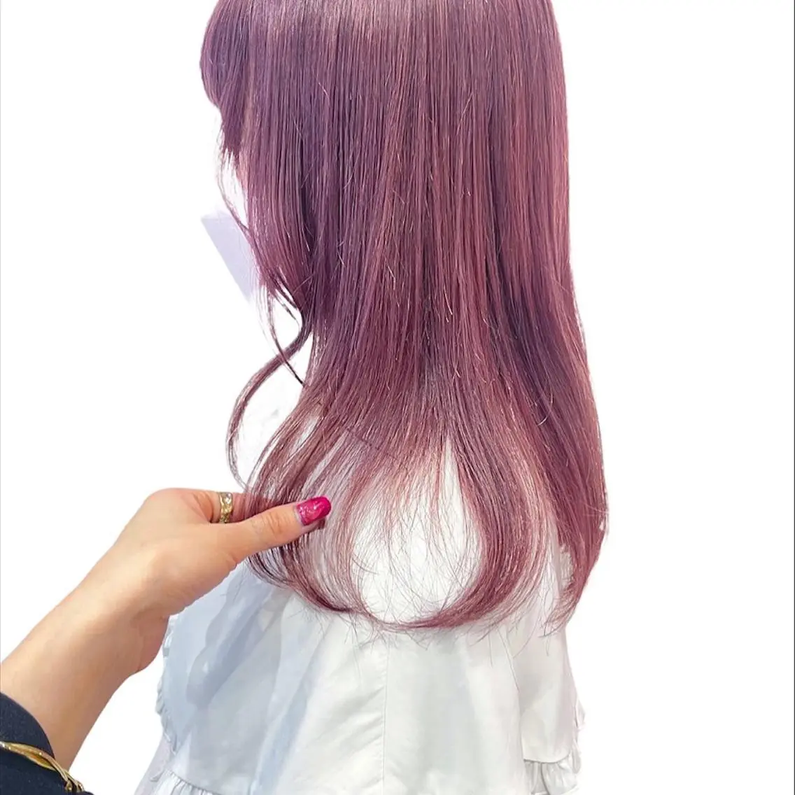 セミロング カラー ベージュカラー ピンクカラー ピンクベージュ 新宿駅近♡個室 ♡関口三都季🌜のヘアスタイル