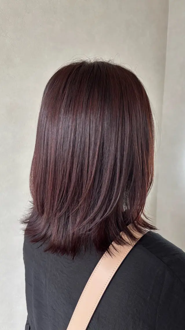 ミディアム カラー ブラウンカラー ピンクカラー ピンクブラウン 岩田 紗莉捺のヘアスタイル