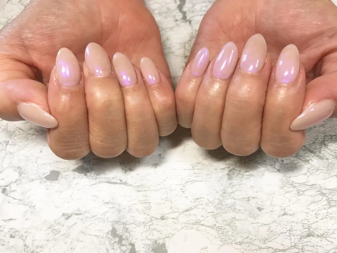 ネイル オーロラネイル フットネイル ニュアンスネイル シンプルネイル 春ネイル nail fufla ♡yamane♡のネイルデザイン