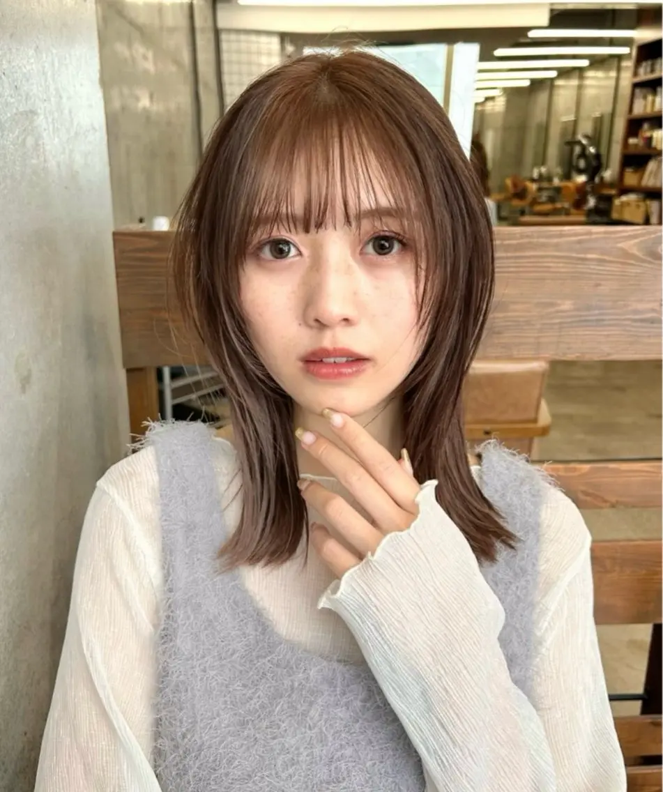 ミディアム カラー ヘアアレンジ 透明感×艶髪 🫒maki🎀のヘアスタイル