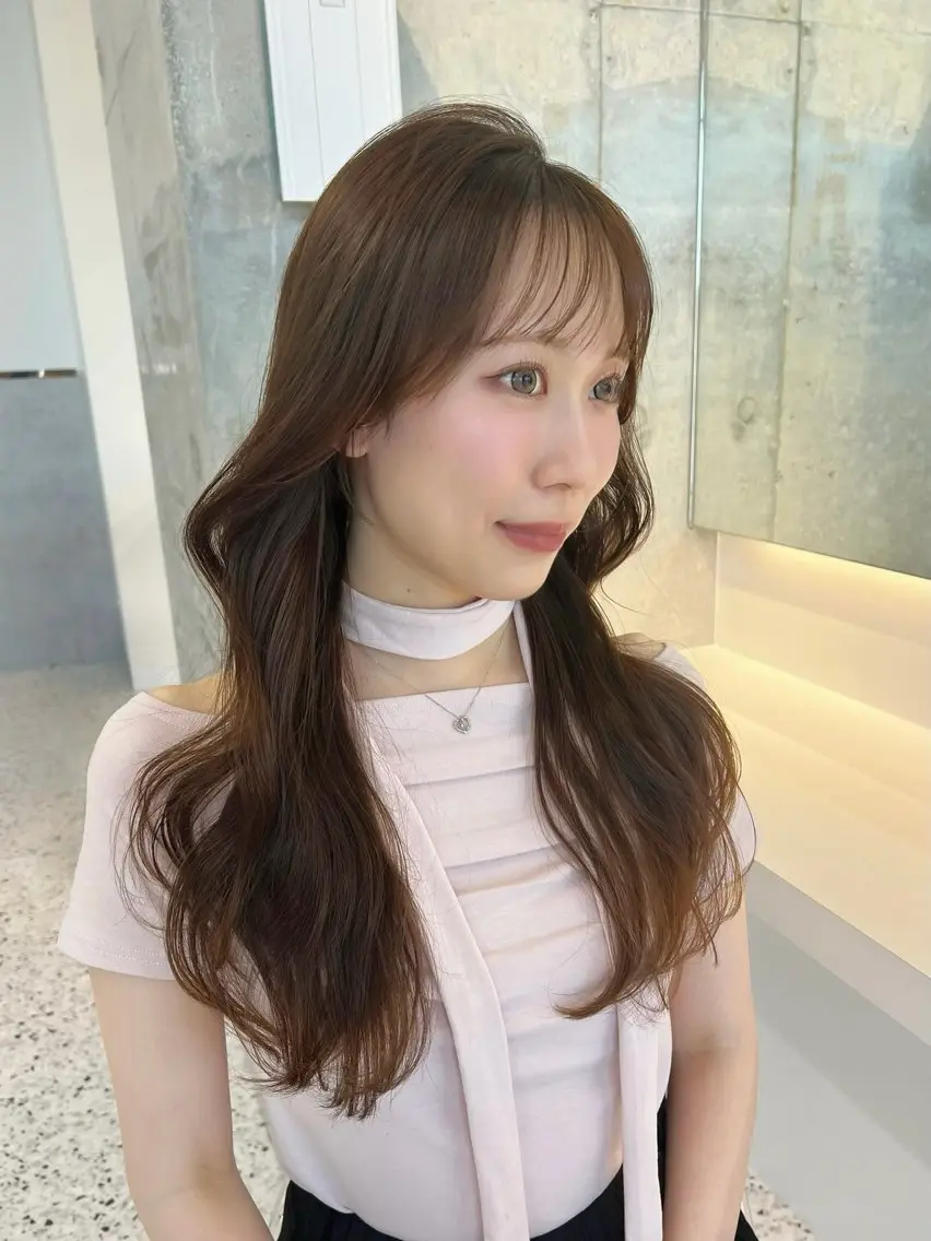 ロング カット ヘアカラー トリートメント 博多ベージュ 🐻松井傑のヘアスタイル