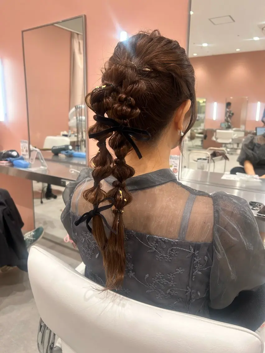 ロング ヘアアレンジ ヘアセット 👔ボブ﹨髪質改善 ストレート🩳ももかのヘアスタイル