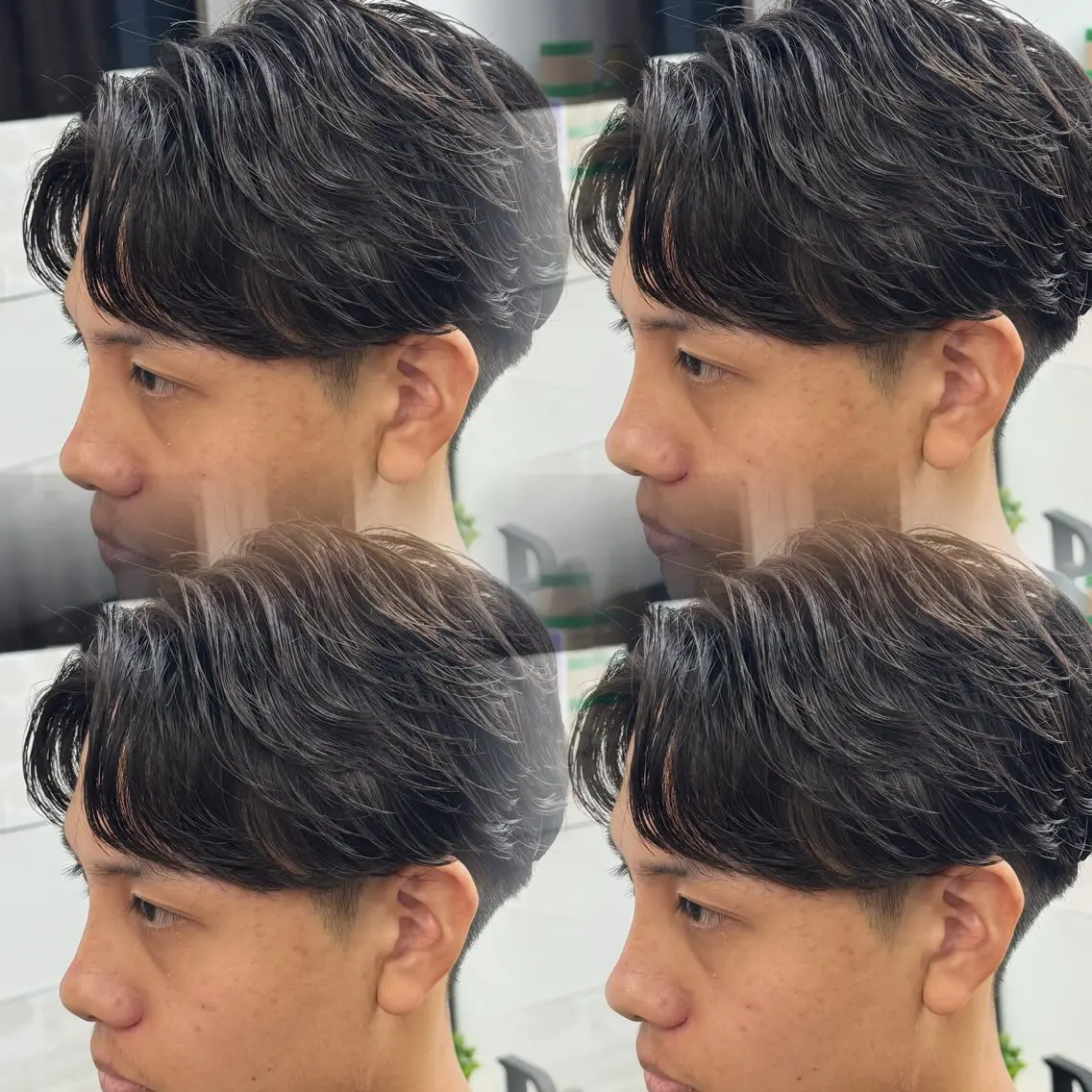 ミディアム メンズ カット パーマ 焼津メンズパーマ特化 大石雄生のヘアスタイル