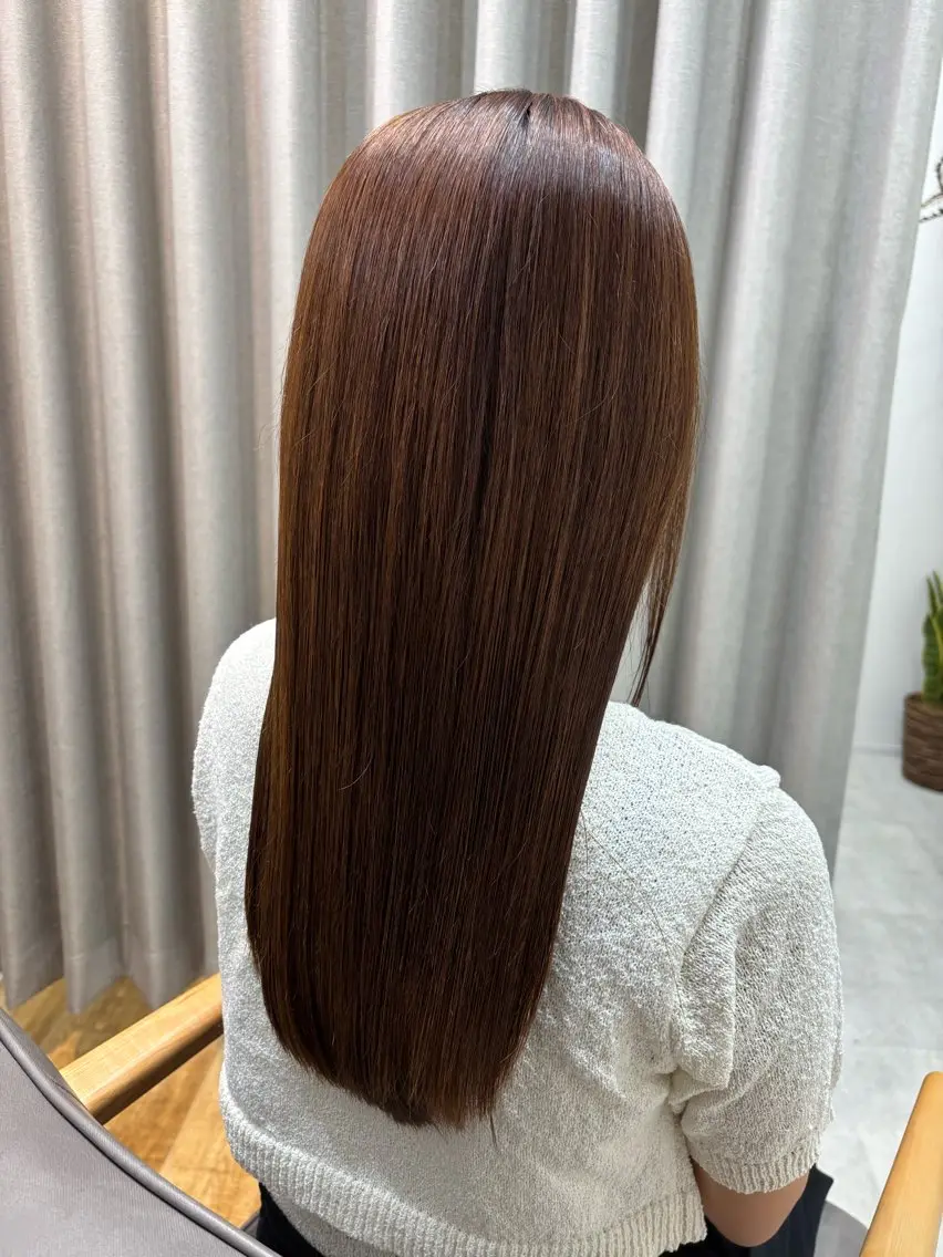 ロング カラー パーマ ストレートパーマ 🤍美髪縮毛/髪質 改善/池上夏凜🤍のヘアスタイル