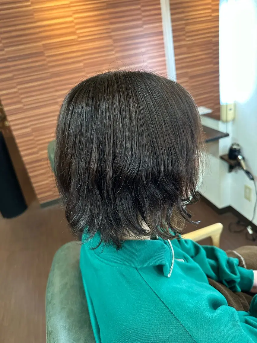 ミディアム パーマ ミディアムパーマ 縮毛矯正 デジタルパーマ 💜推しインナー カラー/菊池柊真💜のヘアスタイル