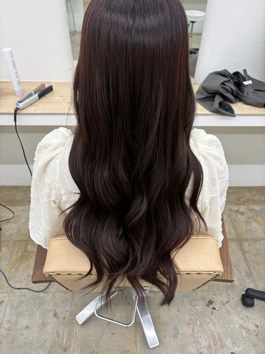 ロング カラー ヘアカラー トリートメント ワンカラー🌙.* 艶カラー/NeNeのヘアスタイル