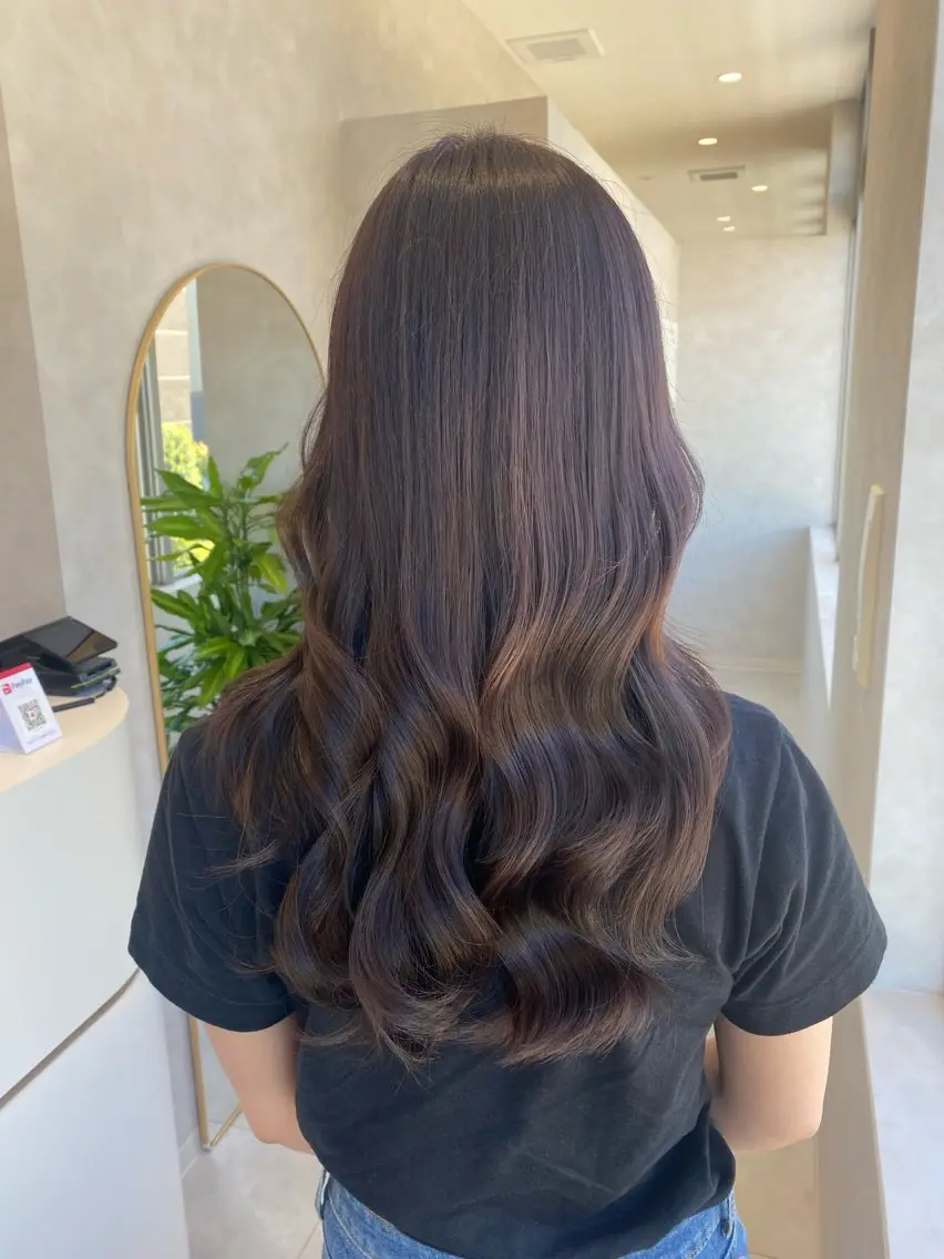 ロング カラー ブラウンカラー ラベンダーカラー カット 韓国ヘア・カラー 🩵SHIZUKUのヘアスタイル