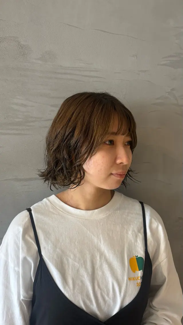ショート カット パーマ KAREN(ému) 伏見/カットモデルのヘアスタイル