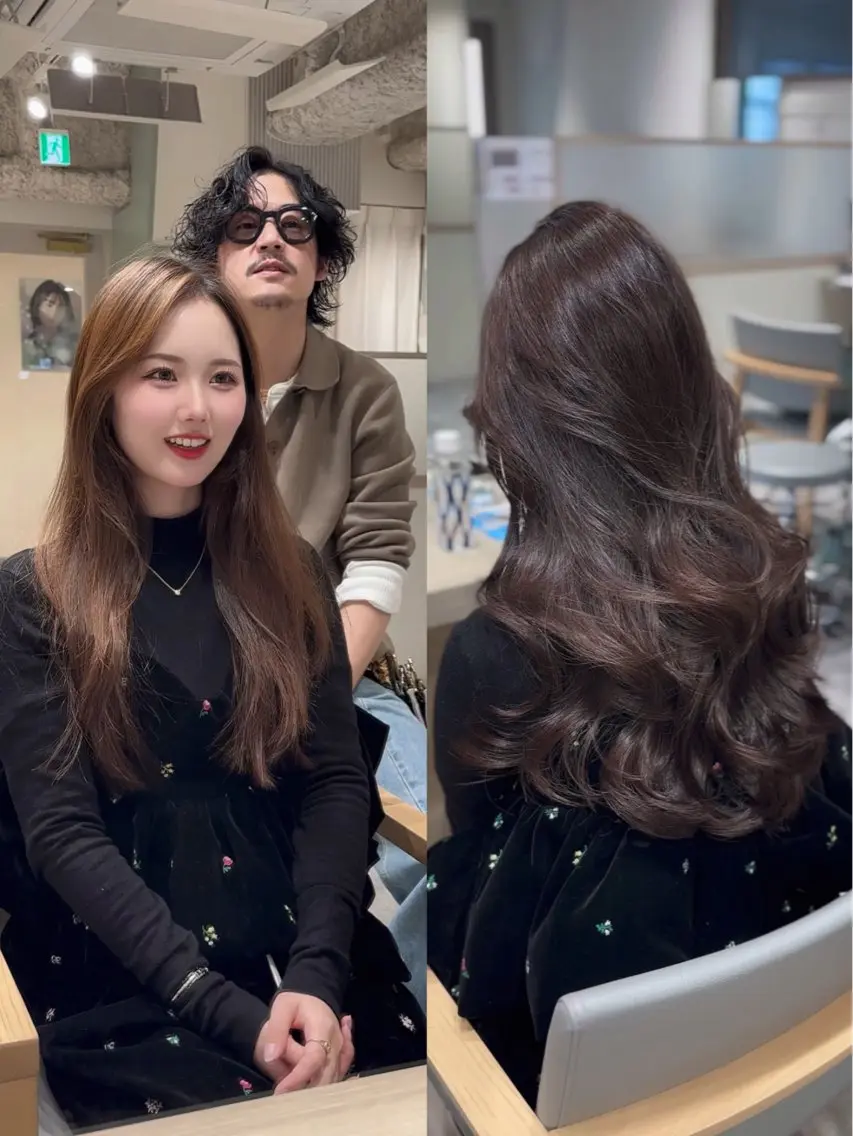 ロング チョコレートブラウン 髪質改善 髪質改善/美髪師/ 田邊翔伍のヘアスタイル