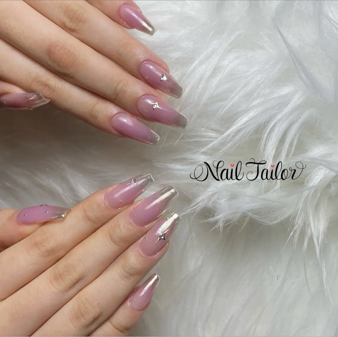 ネイル 長さ出し ジェルネイル ミラーネイル ピンク スカルプネイル ハンドネイル NailTailor ネイルテイラーのネイルデザイン