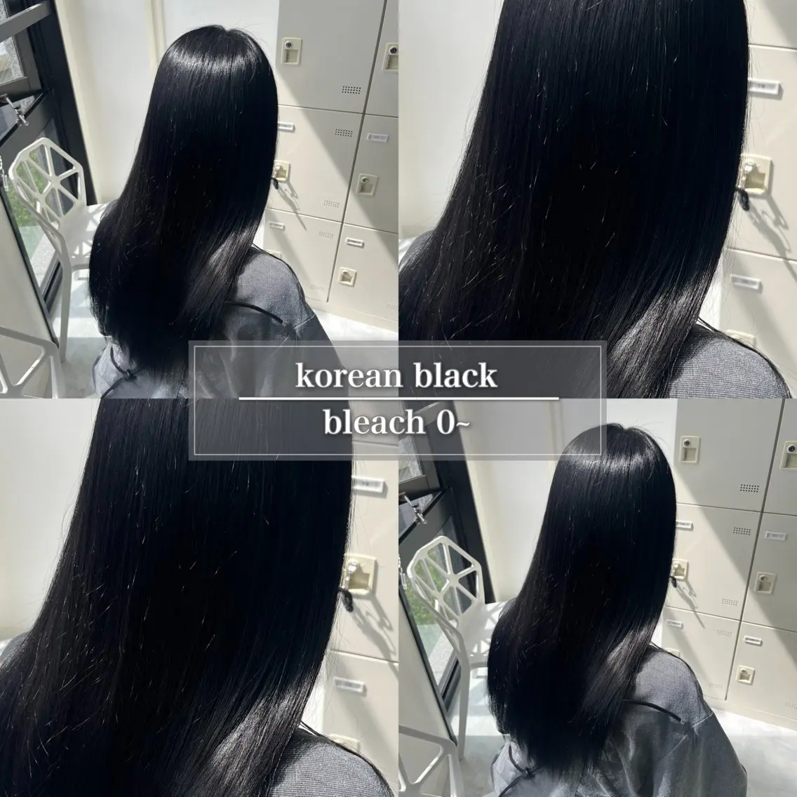 セミロング カラー 黒髪 ブリーチ ブルーカラー ブルーブラック ダークグレー ヘアカラー トリートメント 天神/ケアブリーチ/ 髪質改善/上質艶髪のヘアスタイル